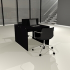 Estação De Trabalho 90x120cm Para 2 Pessoas  Preto