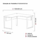 Estação De Trabalho Em L 125cm X 125cm P25