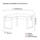 Estação De Trabalho Em L 125cm X 125cm P25