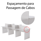 Estação De Trabalho Escritório 6 Lugares 270x120cm Branco