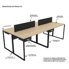 Estação De Trabalho Mesa Industrial 4 Lugares C Gav Netmobil