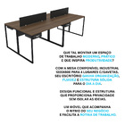 Estação De Trabalho Mesa Industrial 4 Lugares C Gav Netmobil