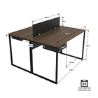 Estação De Trabalho Mesa Plataforma 2 Lugares Com Gaveta Escr