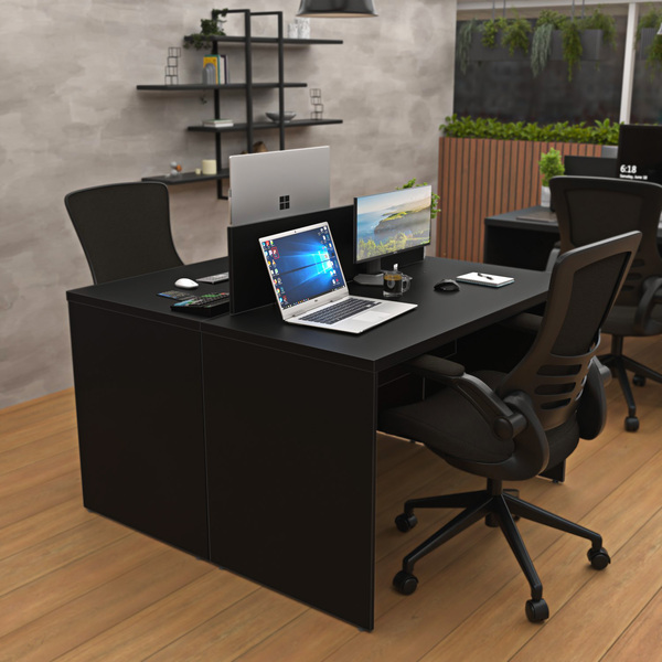 Estação De Trabalho Mesa Plataforma Escritório 1200x600 2 Lug