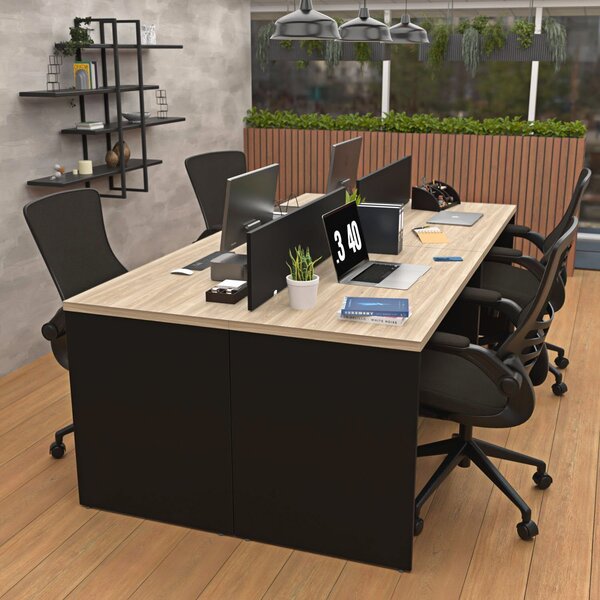 Estação De Trabalho Mesa Plataforma Escritório 1200x600 4 Lug