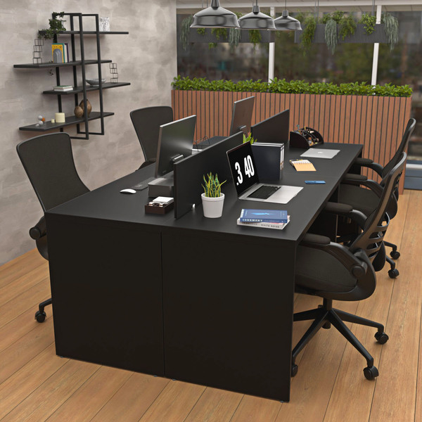 Estação De Trabalho Mesa Plataforma Escritório 1200x600 4 Lug