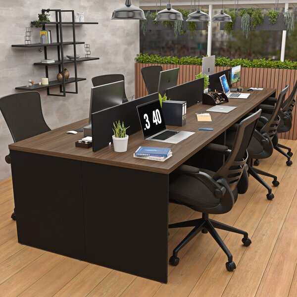 Estação De Trabalho Mesa Plataforma Escritório 1200x600 6 Lug