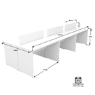 Estação De Trabalho Mesa Plataforma Escritório 1200x600 6 Lug