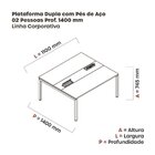 Estação De Trabalho Mesa Plataforma Escritório Dupla Para 2 P