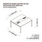 Estação De Trabalho Mesa Plataforma Escritório Dupla Para 2 P