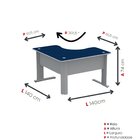 Estação De Trabalho Mesa Plataforma Escritório Em L Com Passa