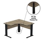 Estação De Trabalho Mesa Plataforma Escritório Em L Com Passa