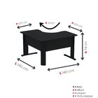 Estação De Trabalho Mesa Plataforma Escritório Em L Com Passa