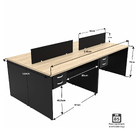 Estação De Trabalho Mesas 120x60cm 4 Lugares C/ Gav Netmobil