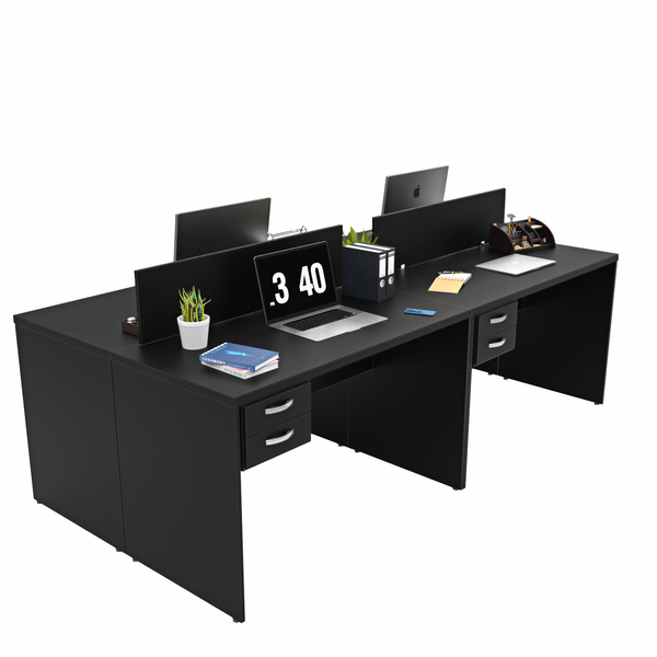 Estação De Trabalho Mesas 120x60cm 4 Lugares C/ Gav Netmobil