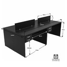 Estação De Trabalho Mesas 120x60cm 4 Lugares C/ Gav Netmobil