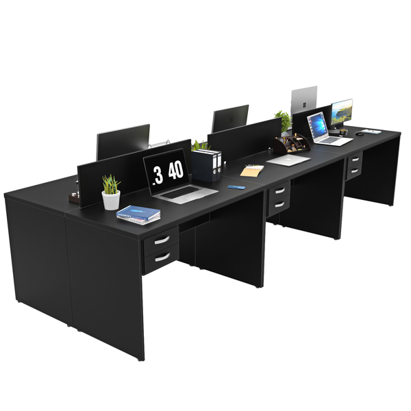 Estação De Trabalho Mesas 120x60cm 6 Lugares C/ Gav Netmobil