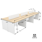 Estação De Trabalho Mesas 120x60cm 6 Lugares C/ Gav Netmobil