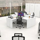 Estação De Trabalho Mesas Em L 4 Lugares 120cm X 60cm Branco