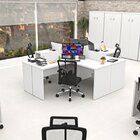 Estação De Trabalho Mesas Em L 4 Lugares 120cm X 60cm Branco