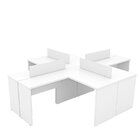 Estação De Trabalho Mesas Em L 4 Lugares 120cm X 60cm Branco