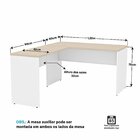 Estação De Trabalho Mesas Em L 4 Lugares 120x60 Carvalho / Br