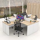 Estação De Trabalho Mesas Em L 4 Lugares 120x60 Carvalho / Br