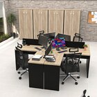 Estação De Trabalho Mesas Em L 4 Lugares 120x60 Carvalho / Pr