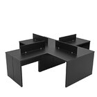 Estação De Trabalho Mesas Em L 4 Lugares 120x60 Preto