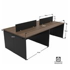 Estação De Trabalho Plataforma 4 Lugares Com Painel Divisor N