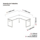 Estação De Trabalho X P25 155cm