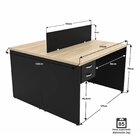 Estação Trabalho Plataforma 120x60 2 Lugares Com 2 Gavetas Ca