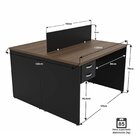 Estação Trabalho Plataforma 120x60 2 Lugares Com 2 Gavetas No