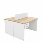 Estação Trabalho Plataforma 120x60 Cm 2 Lugares Com 2 Gavetas