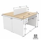 Estação Trabalho Plataforma 120x60 Cm 2 Lugares Com 2 Gavetas