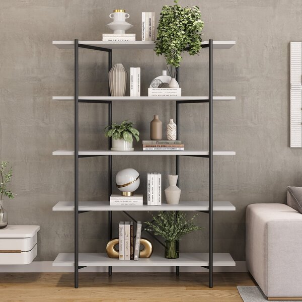 Estante 120cm 5 Prateleiras Orbit Branco / Preto | Leroy Merlin