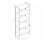 Estante 150x30  Preto Fosco / Nogal