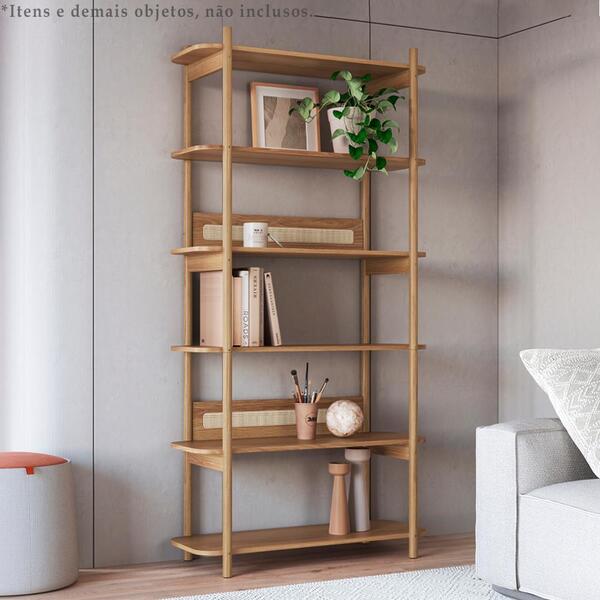 Estante 180 Cm 6 Prateleiras Pes Madeira Oslo 27965 Artesano