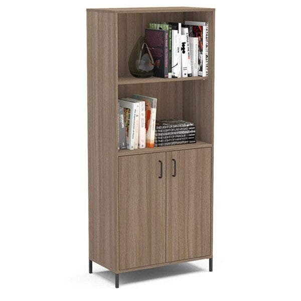 Estante 2 Portas 3 Prateleiras Santa Mônica Castanho