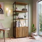 Estante 2 Portas Estilo Industrial Sw017 Noce Oro Preto Pp