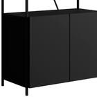 Estante 2 Portas Estilo Industrial Sw017 Preto Pp