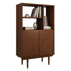 Estante 2 Prateleiras Para Livros 1 Nicho Madeira Castanho Si