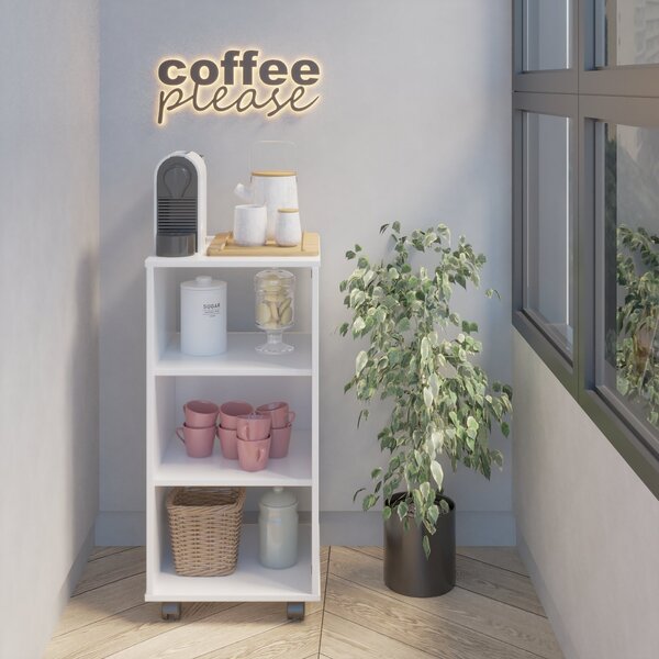 Estante 3 Nichos Com Rodizio Moma Linha Minimal Branco