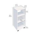 Estante 3 Nichos Com Rodizio Moma Linha Minimal Branco