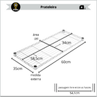 Estante 3 Prateleiras Reguláveis Aramadas Aço Cromado Multiuso