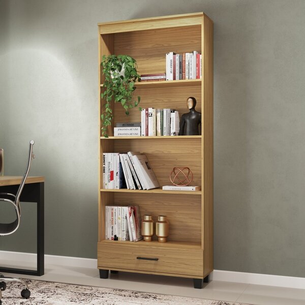 Estante 4 Prateleiras 1 Gaveta 184cmx77cm Freijó