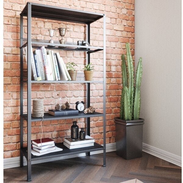 Estante 4 Prateleiras Aço Curitiba Leme  Preto Fosco