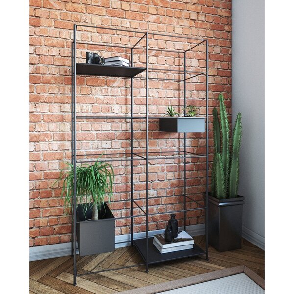 Estante 4 Prateleiras Aço Curitiba Leme  Preto Fosco