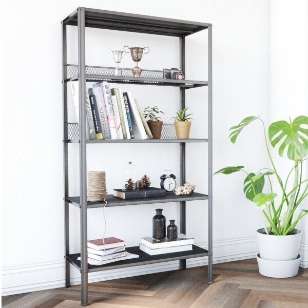 Estante 4 Prateleiras Aço Curitiba Leme Cimento Queimado