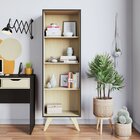 Estante 4 Prateleiras Pés Palito Tag  Preto Fosco/tauari Nobre